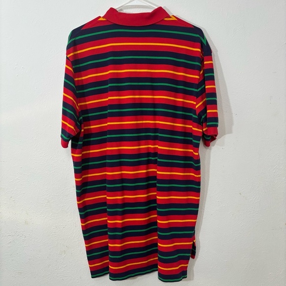 Polo Ralph Lauren Vintage multicolor striped polo shirt Sz Large - Picture 2 of 6